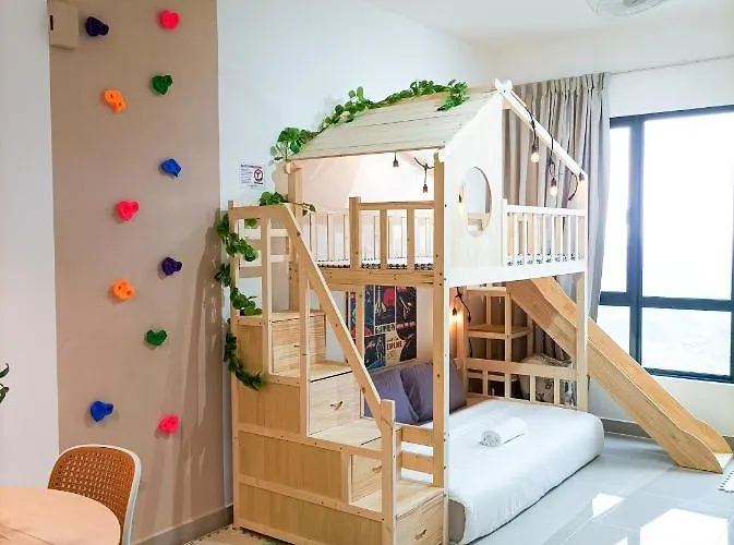 Japandi Family Play Suite With Slide Bunk Bed