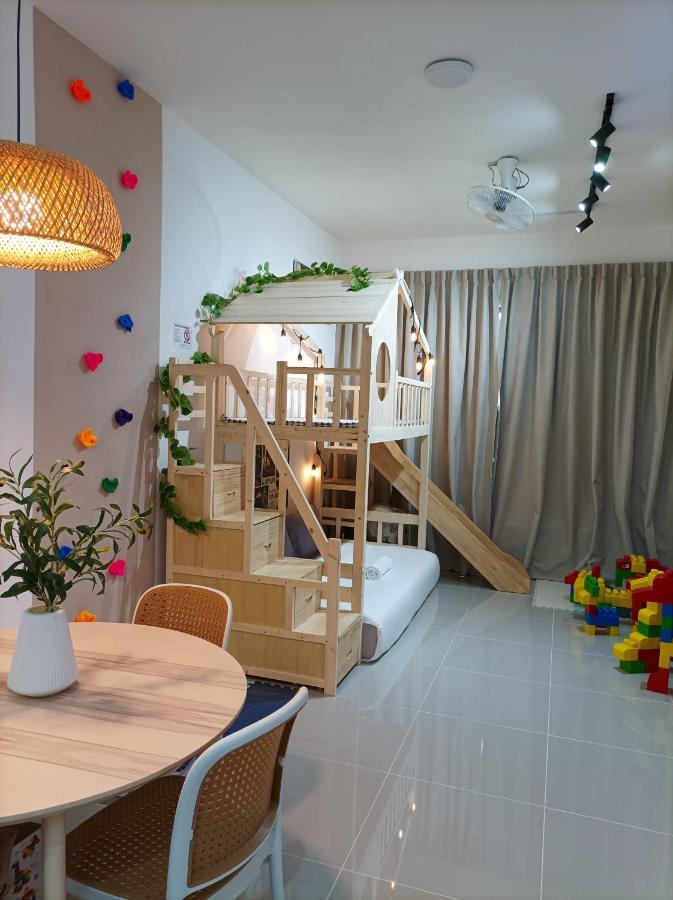 Apartment Japandi Family Play With Slide Bunk Bed *